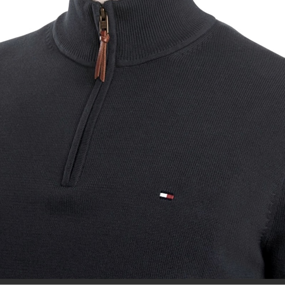 Charcoal Grey Tommy Hilfiger quarter zip pullover sweater